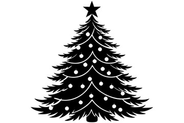 Obraz premium Elegant Christmas Tree Silhouette Vector Illustration for Holiday Designs
