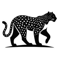 Fototapeta premium Walking Leopard Silhouette
