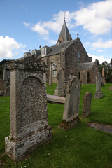 Church and graveyard of the Moulin Kirk founded by St Colm - Moulin - Pitlochry - Perthshire - Scotland - UK
