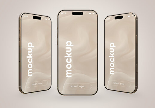 A realistic high resolution mockup 3D render set of a smartphone