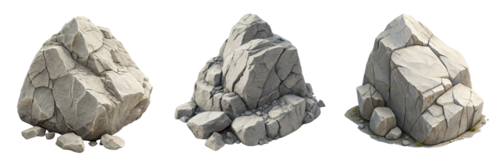 3D Model Cracked Rock Formation, Isolated on White Background, Game Asset, Realistic Texture,rock, 3D model, game asset