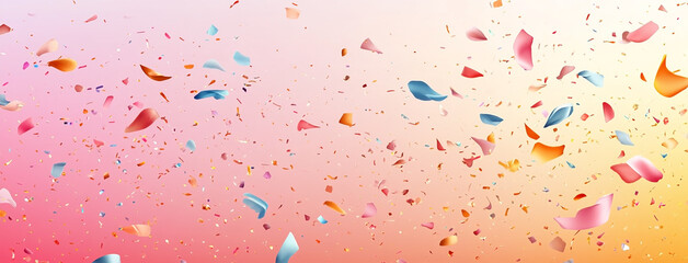 Obraz premium Colorful confetti scattered across a soft pastel background. festive background