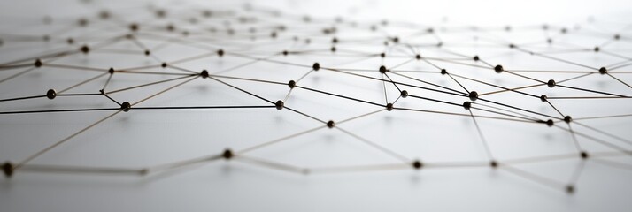 Complex network design with connecting lines and nodes provides an ideal canvas for conveying messages about digital communication. Generative AI