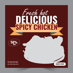Spicy chicken social media post design