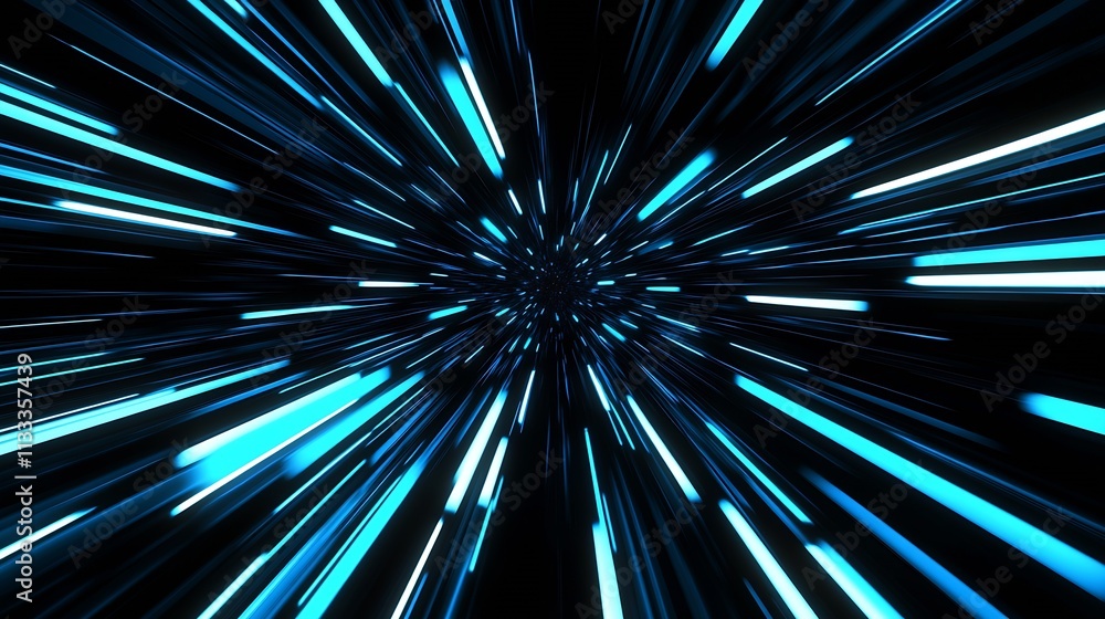 Poster High Velocity Space Light Rays Motion Abstract Background : Generative AI