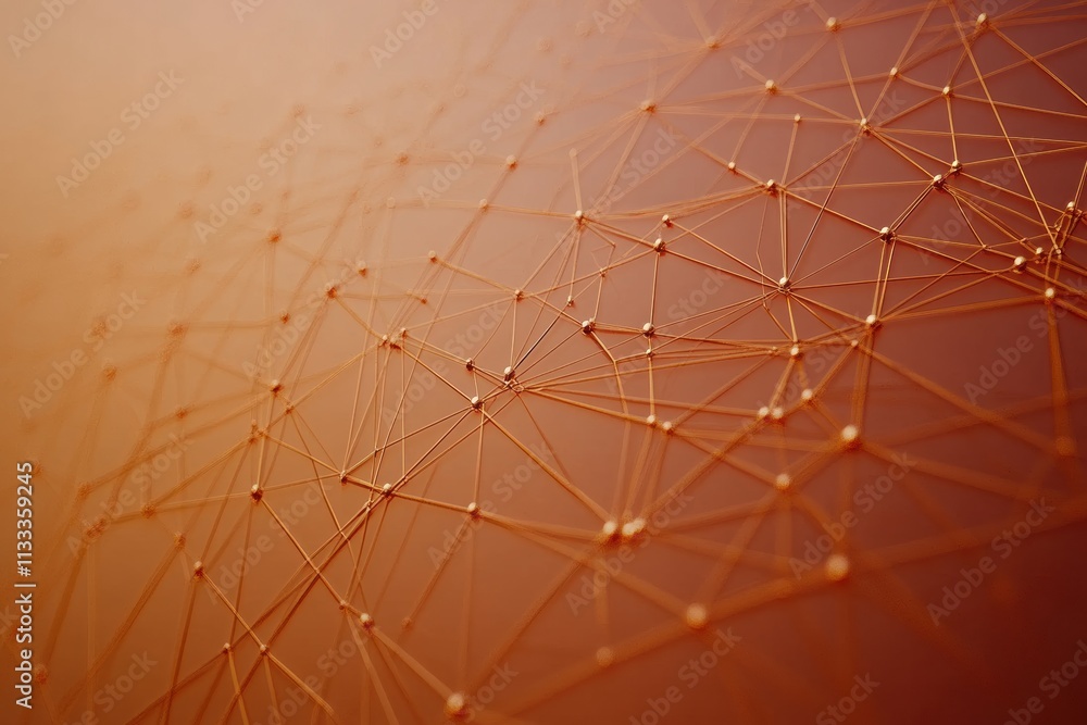 Poster connecting lines create an open network symbol, providing space for additional text or information t