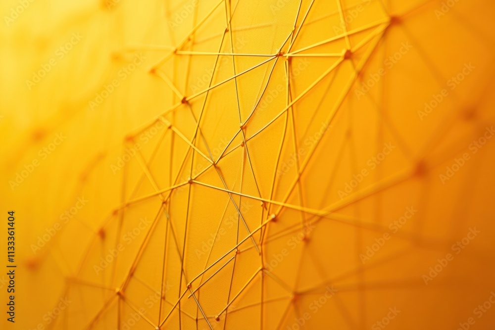 Leinwandbilder Bright orange background features an open network symbol with intricate connecting lines, offering space for creative text and designs. Generative AI