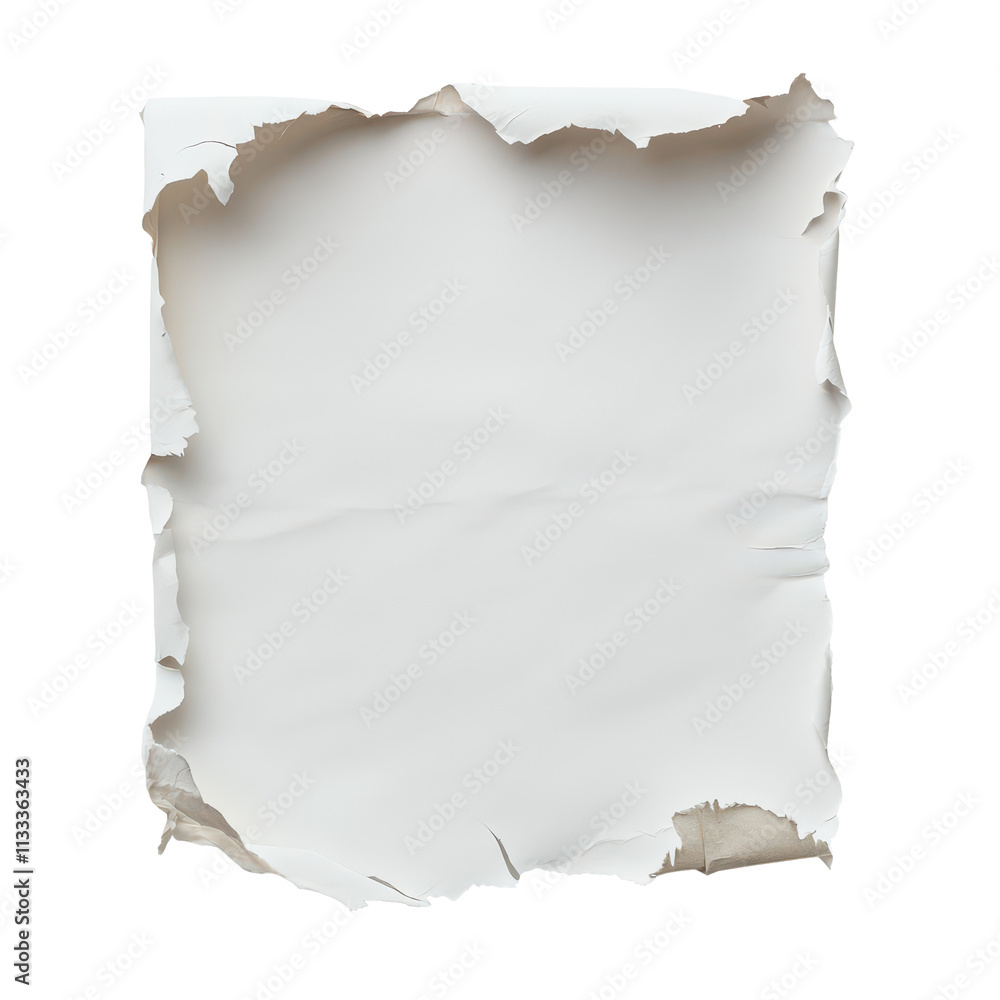 Aufkleber abstract composition of torn paper on a transparent background showcasing texture and depth in conte