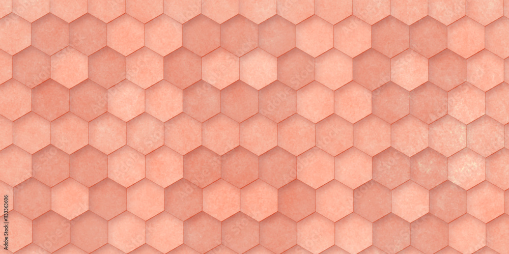 Poster abstract background 3d hexagon pattern with grunge wall effect colorful texture. futuristic geometry