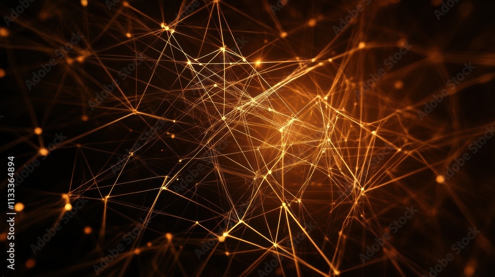 Aufkleber Dynamic lines form an open network symbol, featuring connecting nodes and ample space for adding custom text or information. Generative AI