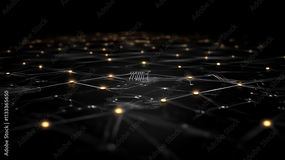 Poster A sleek, dark background with glowing circuit patterns representing blockchain nodes.