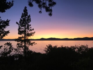 Dramatic Sunset Over Lake Tahoe