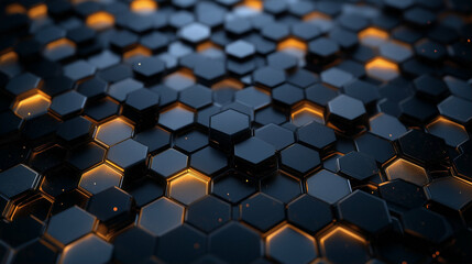 Obraz premium Hexagonal pattern graphic texture with glowing edges and modern design elements for digital backgrounds and wallpapers