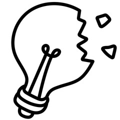 broken light bulb icon