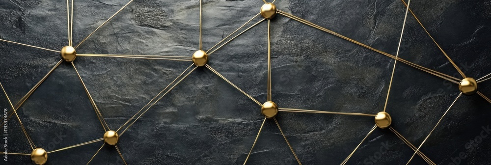 Poster connecting lines create an open network symbol on a textured background, providing ample space for a