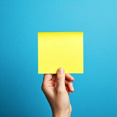  yellow post it note on white background, post-it note and smile, A small yellow post-it note, A small yellow post-it  is stuck on the refrigerator