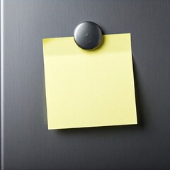  yellow post it note on white background, post-it note and smile, A small yellow post-it note, A small yellow post-it  is stuck on the refrigerator