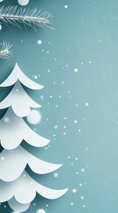 Obraz premium Elegant Papercut Winter Wonderland Christmas Tree Design.
