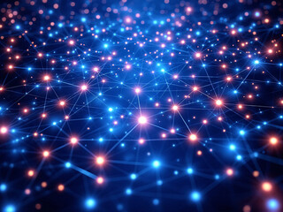 Network, Connections, Glowing, Dots, Lines, Nodes, Digital, Technology, Web, Internet, Data, Communication, Futuristic, Abstract, Cyberspace, Neon, Bright, Dark Background, High-Tech, Modern, 