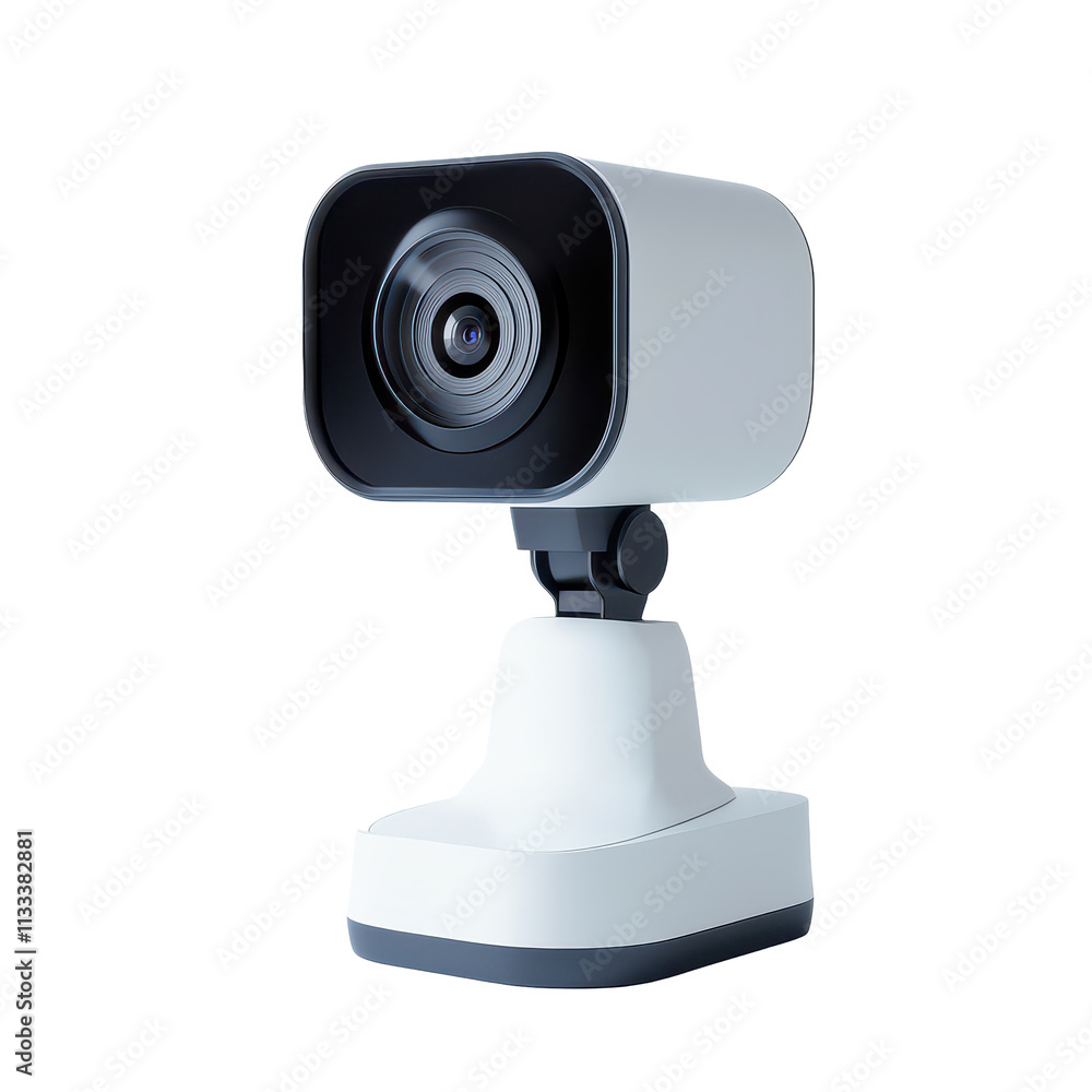 Poster modern computer webcam on a simple transparent background, highlighting its sleek design and feature