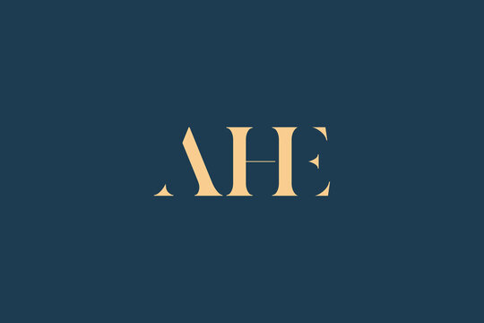AHE abstract letter logo design. This logo is designed by three abstract letters.