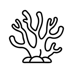 Obraz premium coral reef icon, environment day line art, environment icon - simple black line art icon of coral reef for environment day celebrations. environment vector art.