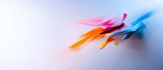 Obraz premium Abstract colorful brush strokes creating a dynamic visual effect.