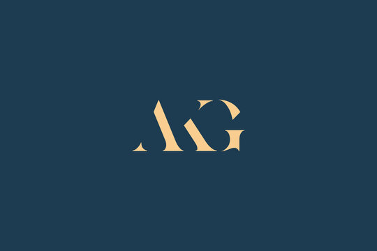 AKG abstract letter logo design. This logo is designed by three abstract letters.