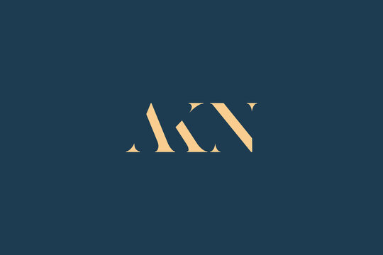 AKN abstract letter logo design. This logo is designed by three abstract letters.