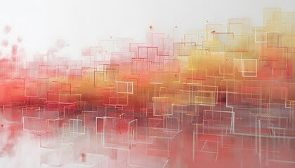 Obraz premium layers of translucent squares moving in a synchronized flow, resembling dynamic data visualization, AI generated