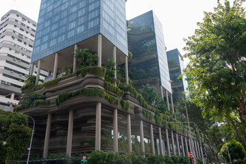 Gardens On Balcony In Skyscrapers In Singapore