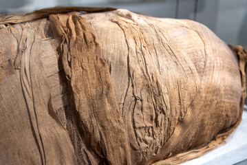 Detail Of The Fabric That Wraps Old Egyptian Mummy