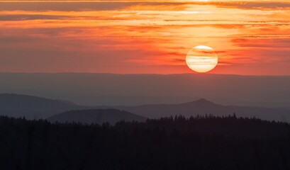 sunset in the mountains