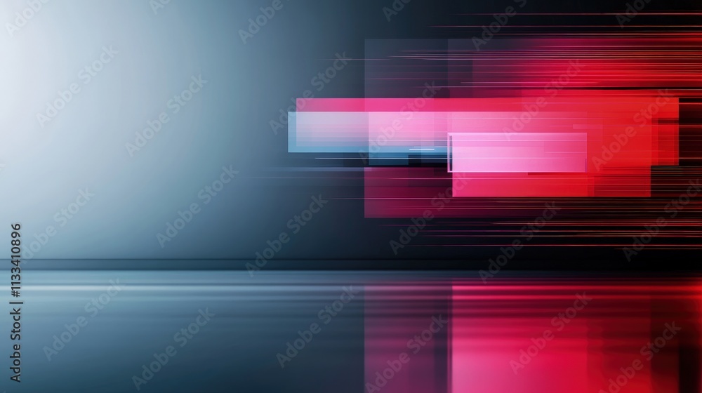 Aufkleber abstract red and blue motion blur background with reflection.