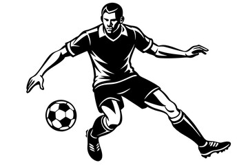 Naklejka premium A football player silhouette