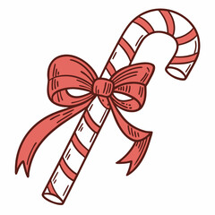 candy cane and ribbon