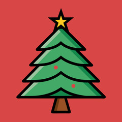 Fototapeta premium A abstract Christmas tree color vector illustration