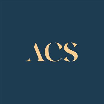 ACS abstract letter logo design. This logo is designed by three abstract letters.