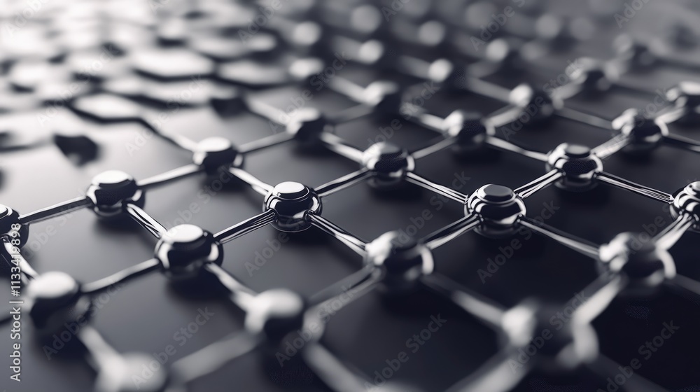 Poster abstract metallic network structure.