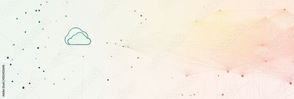 Leinwandbilder a central cloud icon depicts cloud services, providing an area for text to explain digital solutions