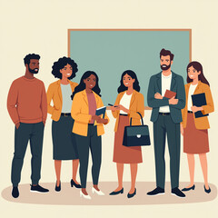 Obraz premium Representing the diversity of the teaching profession. vector illustration