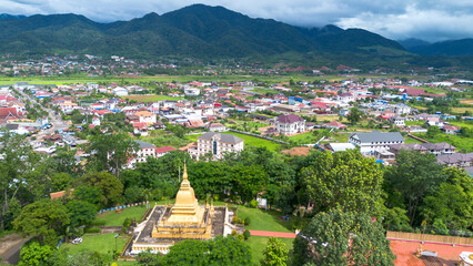 buddha statue Lao Temple, buddha statue in city