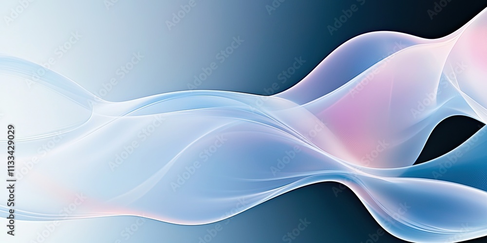 Aufkleber elegant flow of soft pastel waves seamlessly blend across the image creating modern minimalist abstr