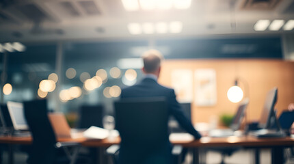 High-resolution stock photo a tight close-up of a business office in strong, hard light. Blurred bokeh background, commercial quality, detailed focus, harsh direct shadows
