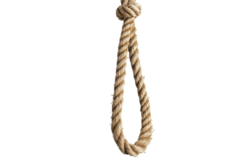 Thick Rope Hanging Down with isolated on transparent background