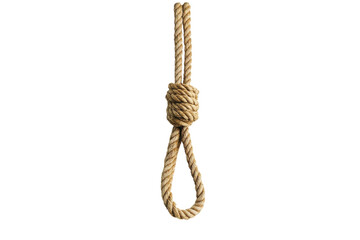 Coiled Rope Hanging Down with isolated on transparent background