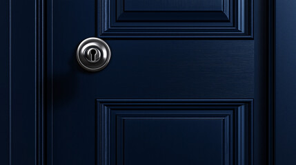 A blue door with a silver knob