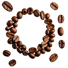 coffee beans isolated on white