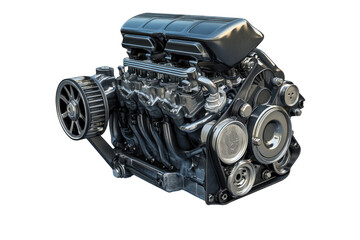 Durable Van Engine Block with Isolated Background with isolated on transparent background