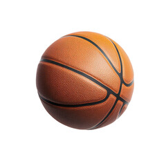 Fototapeta premium A basketball on a clean transparent background, emphasizing the texture and seams of the sports ball in clear focus, Basketball isolated on transparent background